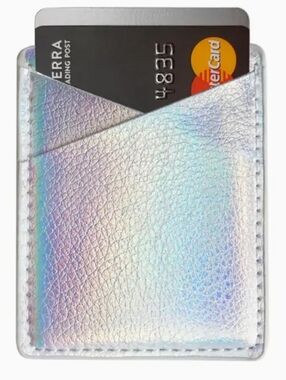 5/$25 Pink Holographic Phone Card Holder - Adhesive Phone Wallet New